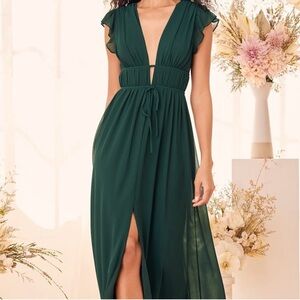 Lulu's Deep Teal Maxi Dress